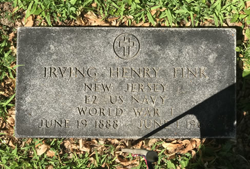 Irving Henry Fink Grave Marker